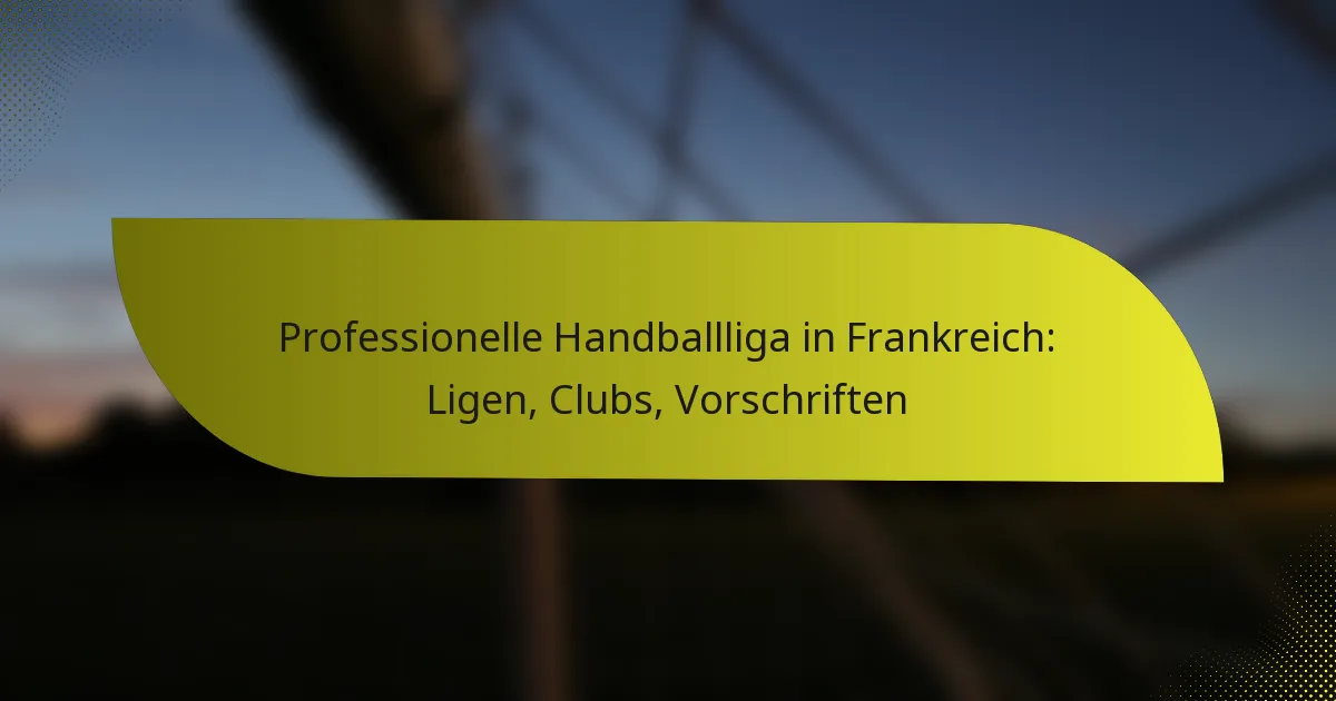 Professionelle Handballliga in Frankreich: Ligen, Clubs, Vorschriften
