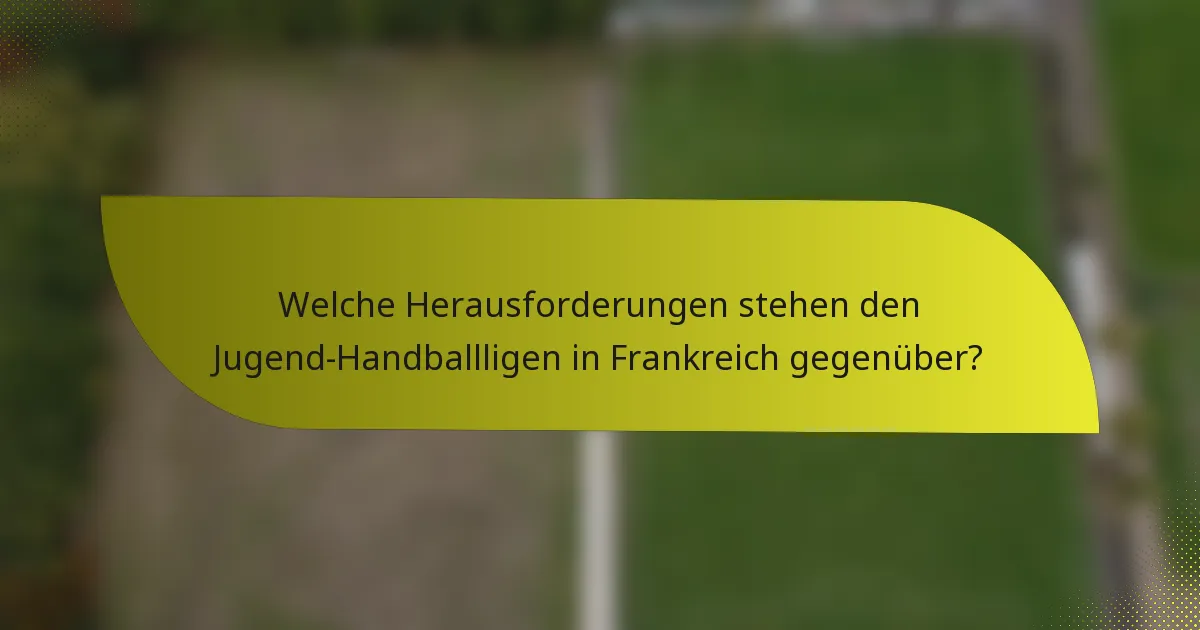 Welche Herausforderungen stehen den Jugend-Handballligen in Frankreich gegenüber?