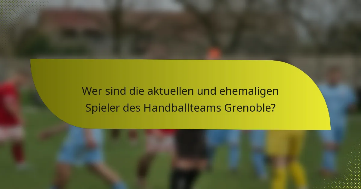 Wer sind die aktuellen und ehemaligen Spieler des Handballteams Grenoble?