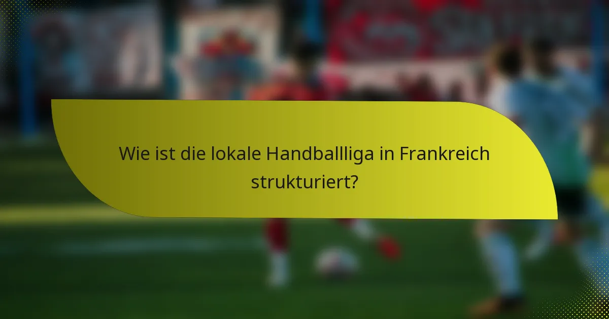Wie ist die lokale Handballliga in Frankreich strukturiert?