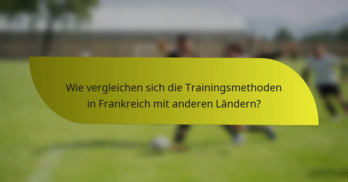 Wie vergleichen sich die Trainingsmethoden in Frankreich mit anderen Ländern?