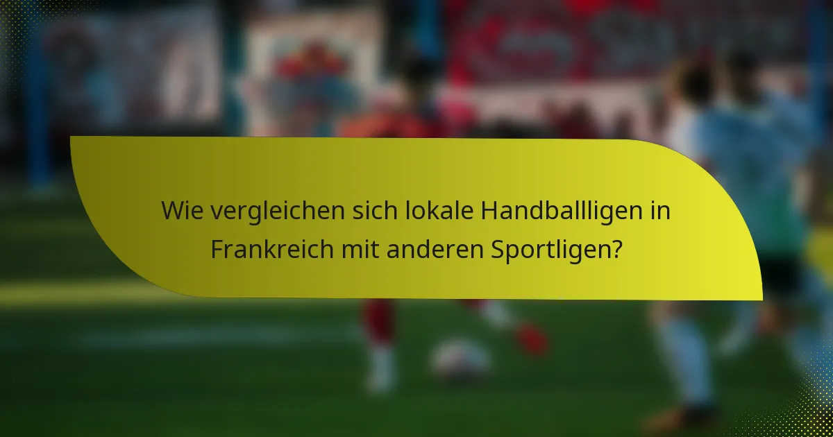 Wie vergleichen sich lokale Handballligen in Frankreich mit anderen Sportligen?